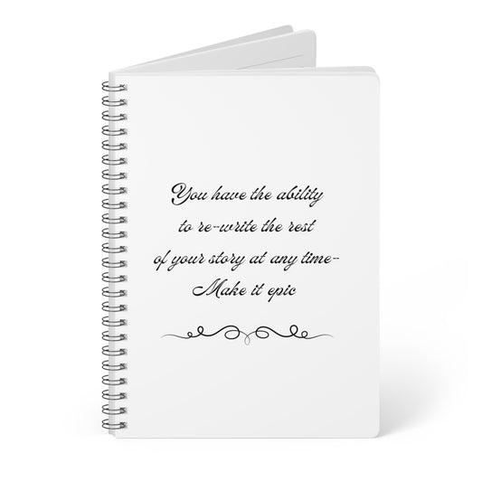 UK Inspirational Wirobound Notebook, Motivational Journal, Writing Diary, A5 Softcover, Self-Help Gift, Personalized Planner