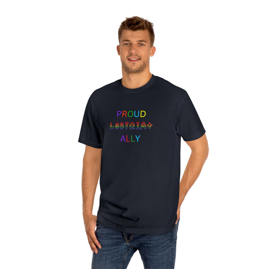 US Proud Ally T-Shirt, Unisex LGBTQ+ Tee, Rainbow Pride Shirt, LGBTQ Ally Apparel, Gift for Pride Month, Casual Wear