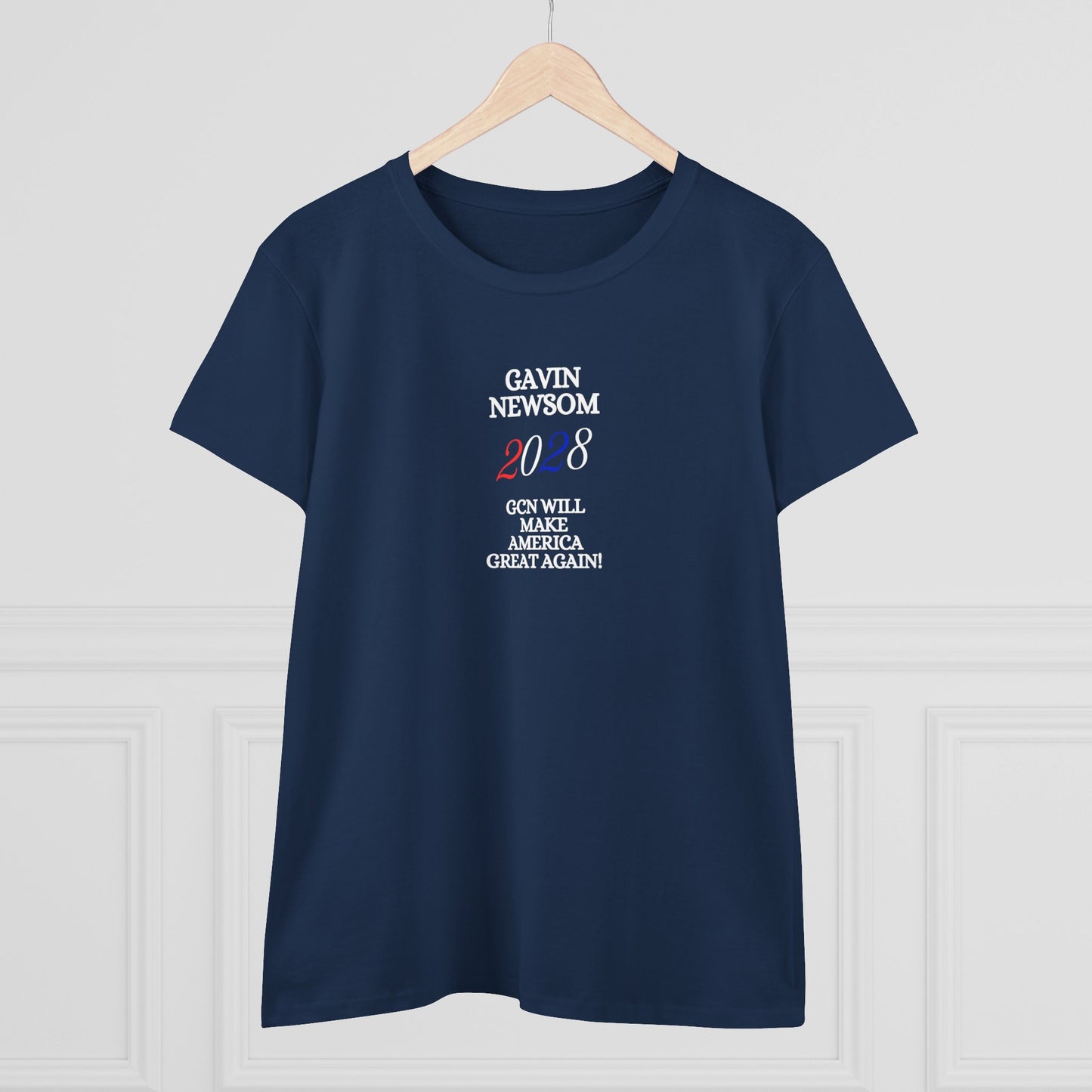 US Gavin Newsom 2028 Women's Cotton Tee - Political Statement Shirt, Classic Casual Top, Election Merch, Gift for Activists, Daily Wear