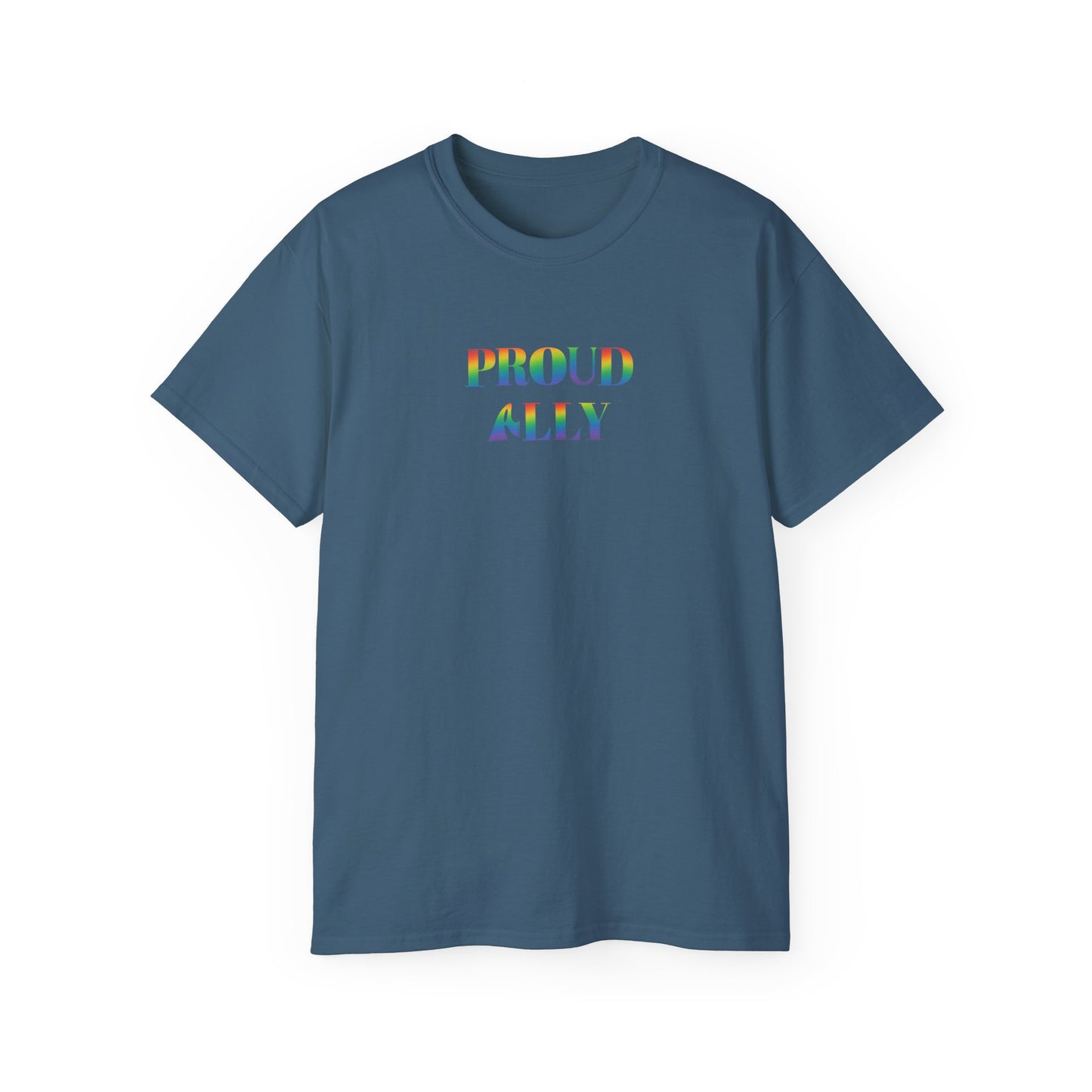 US Proud Ally T-Shirt, LGBTQ+ Pride Tee, Unisex Cotton Shirt, Supportive Apparel, Gift for Allies, Rainbow Design