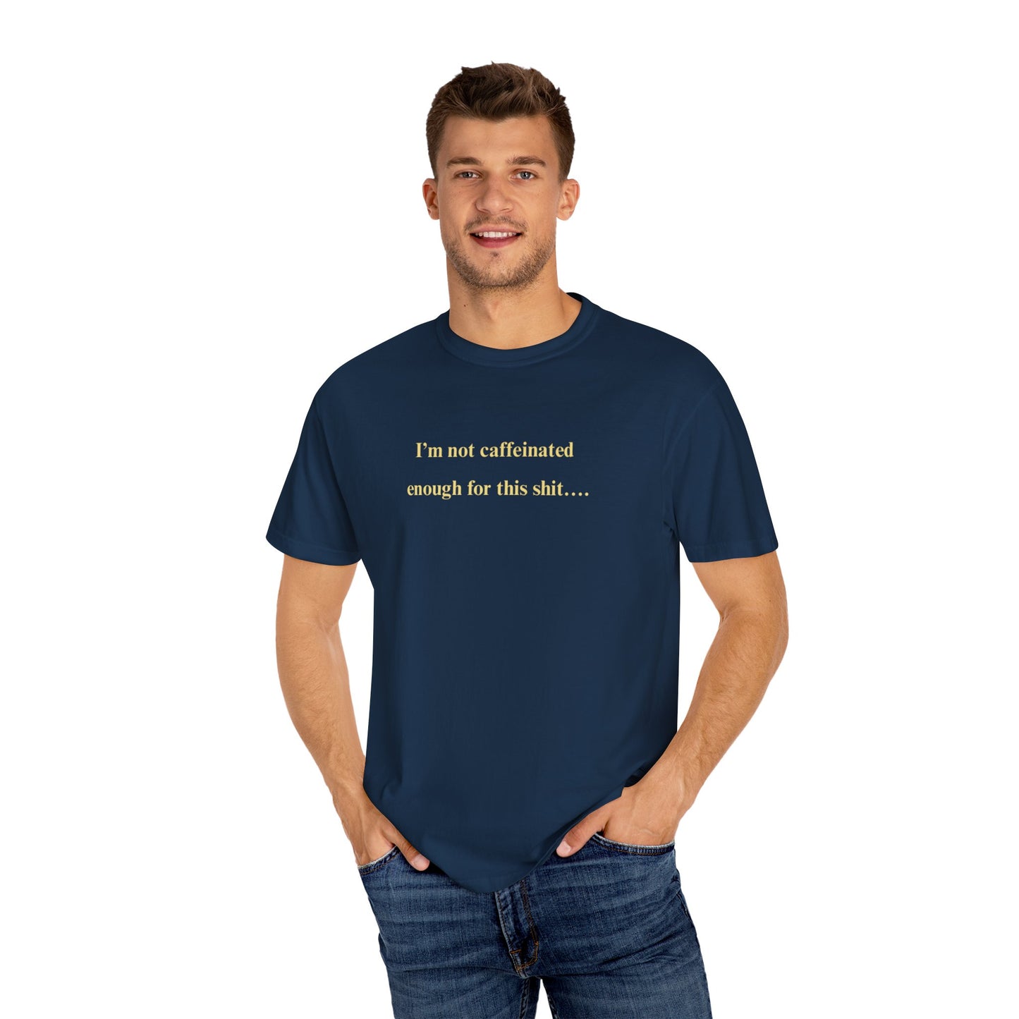 US Funny Caffeine-Themed Unisex T-Shirt, Casual Humor Tee, Coffee Lover Gift, Relaxed Fit Graphic Top, Unique Birthday Present