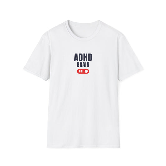 UK ADHD Brain On Unisex T-Shirt, Funny Mental Health Tee, Gift for ADHD Awareness, Casual Wear, Unique Student Shirt