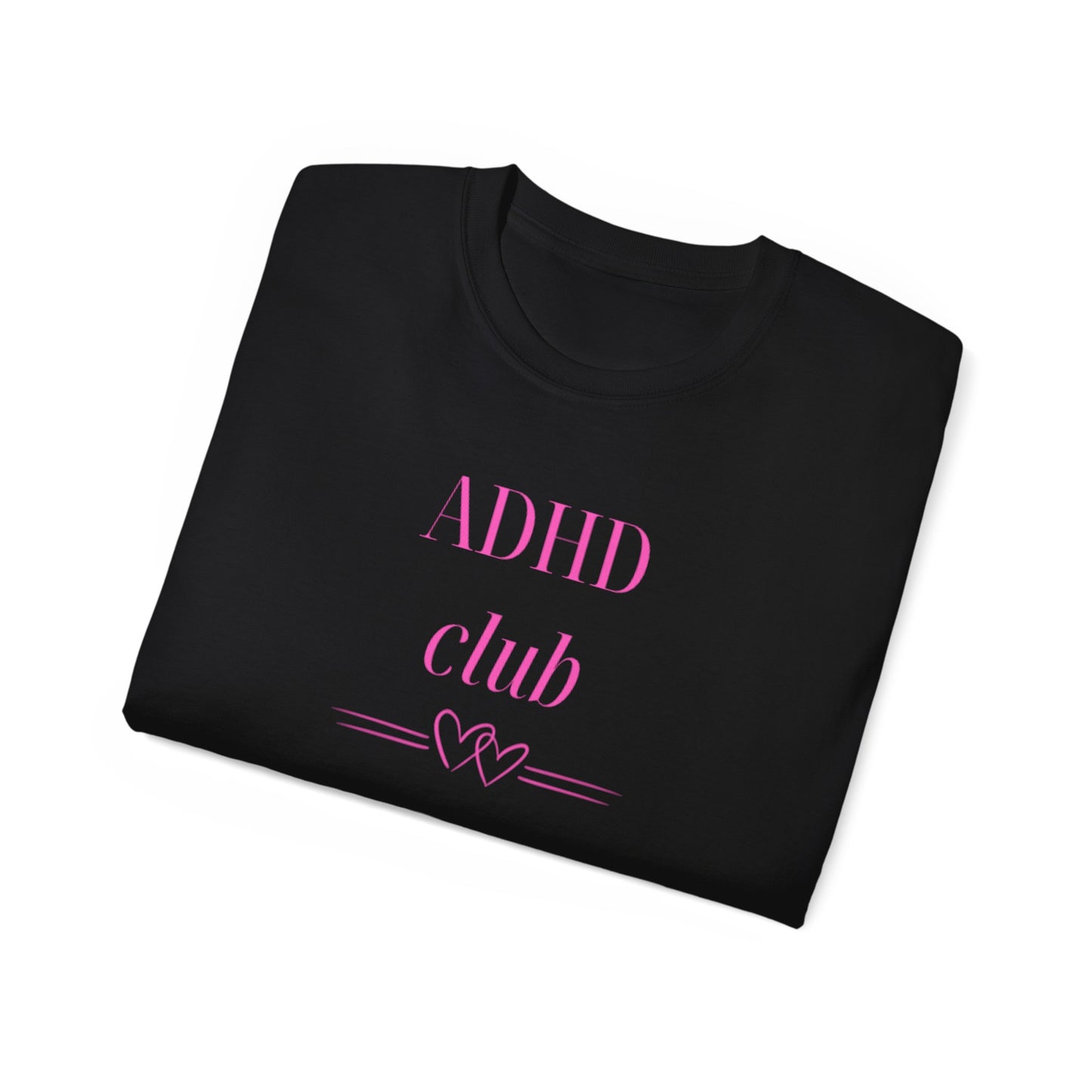 UK ADHD Club Unisex Ultra Cotton Tee, Casual Wear, Supportive Tee, Awareness Merchandise, Gift for ADHD Community, Everyday Comfort
