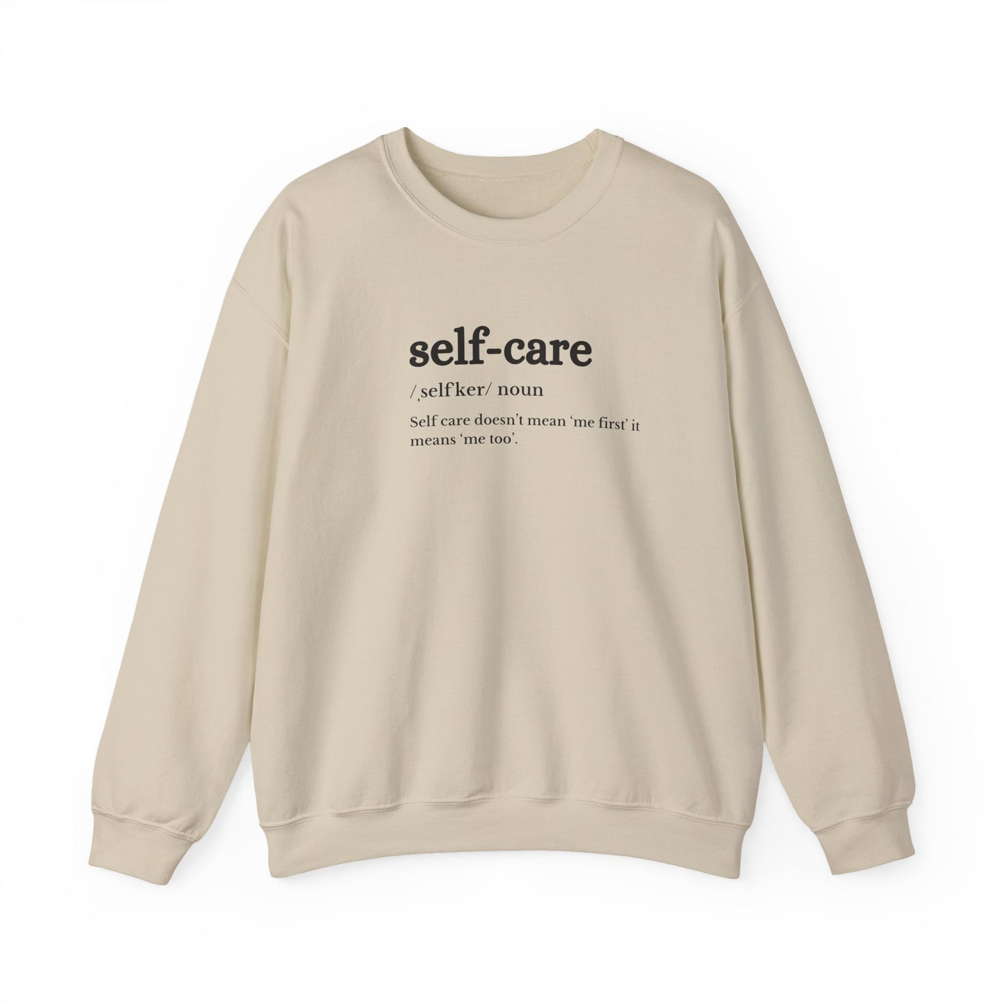 UK Self-Care Crewneck Sweatshirt | Cozy Unisex Sweatshirt for Self-Love, Affirmation Apparel, Gift for Wellness Enthusiasts, Relaxation Wear