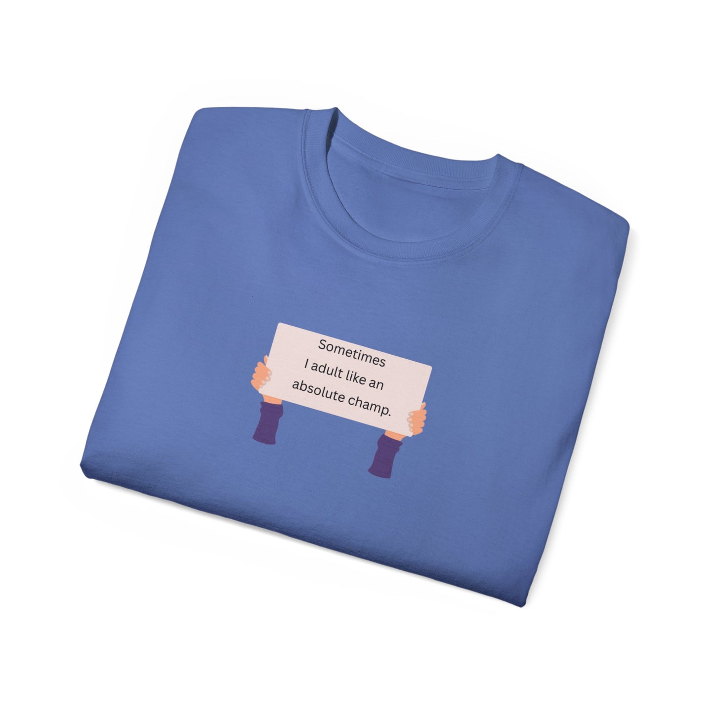 US Adulting Champ Unisex Tee, Funny T-Shirt for Adults, Gift for Friends, Casual Wear, Humor Shirt, Everyday Laughs