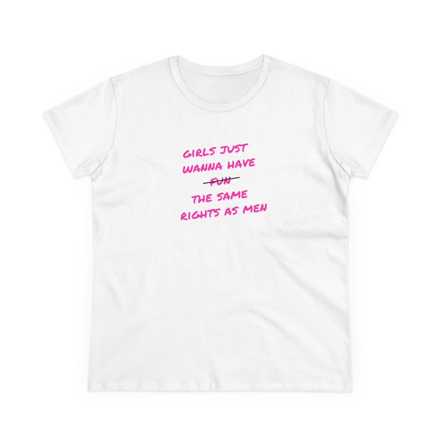 US women’s rights Cotton Tee - 'Girls Just Wanna Have Fun The Same Rights As Men'