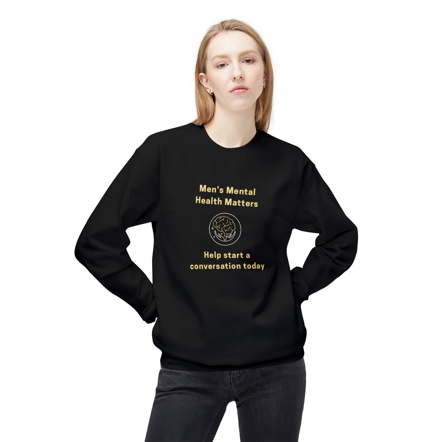 UK Men's Mental Health Matters Sweatshirt - Unisex Fleece Crewneck, Awareness Apparel, Empowerment Gift, Conversation Starter, Comfort Wear