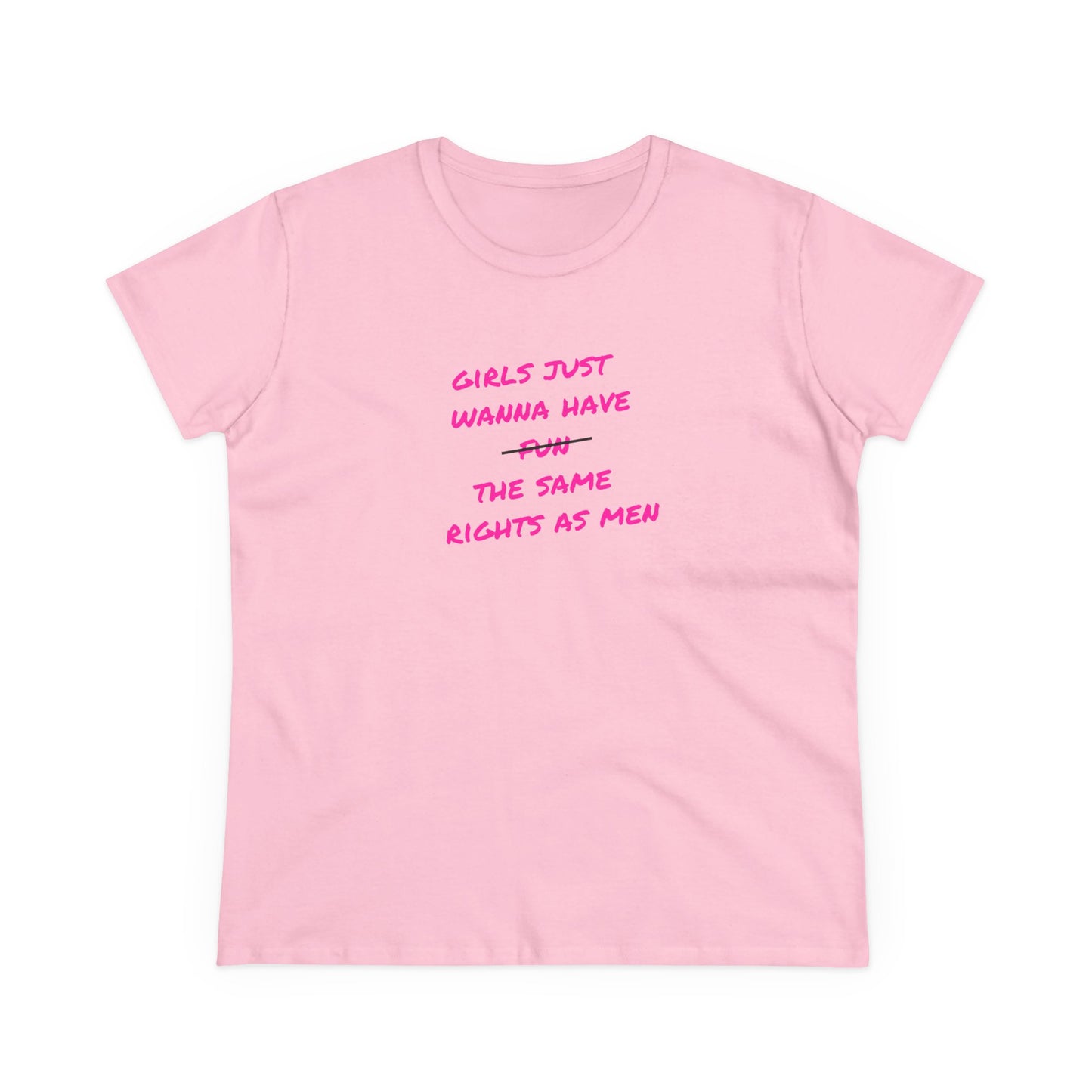 US women’s rights Cotton Tee - 'Girls Just Wanna Have Fun The Same Rights As Men'
