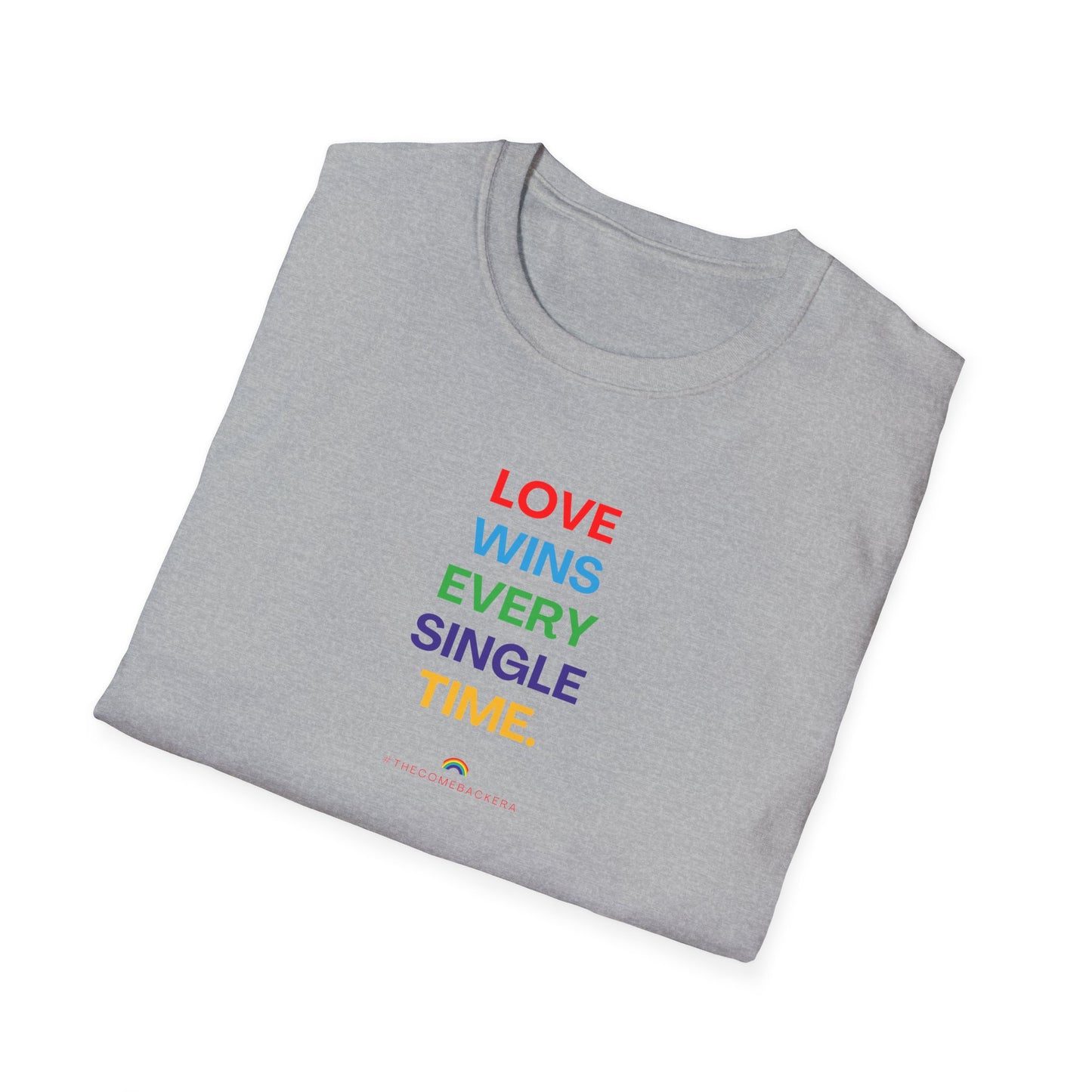 US Unisex Love Wins T-Shirt, Pride Apparel, LGBTQ+ Support Shirt, Casual Everyday Wear, Gift for Allies and Friends