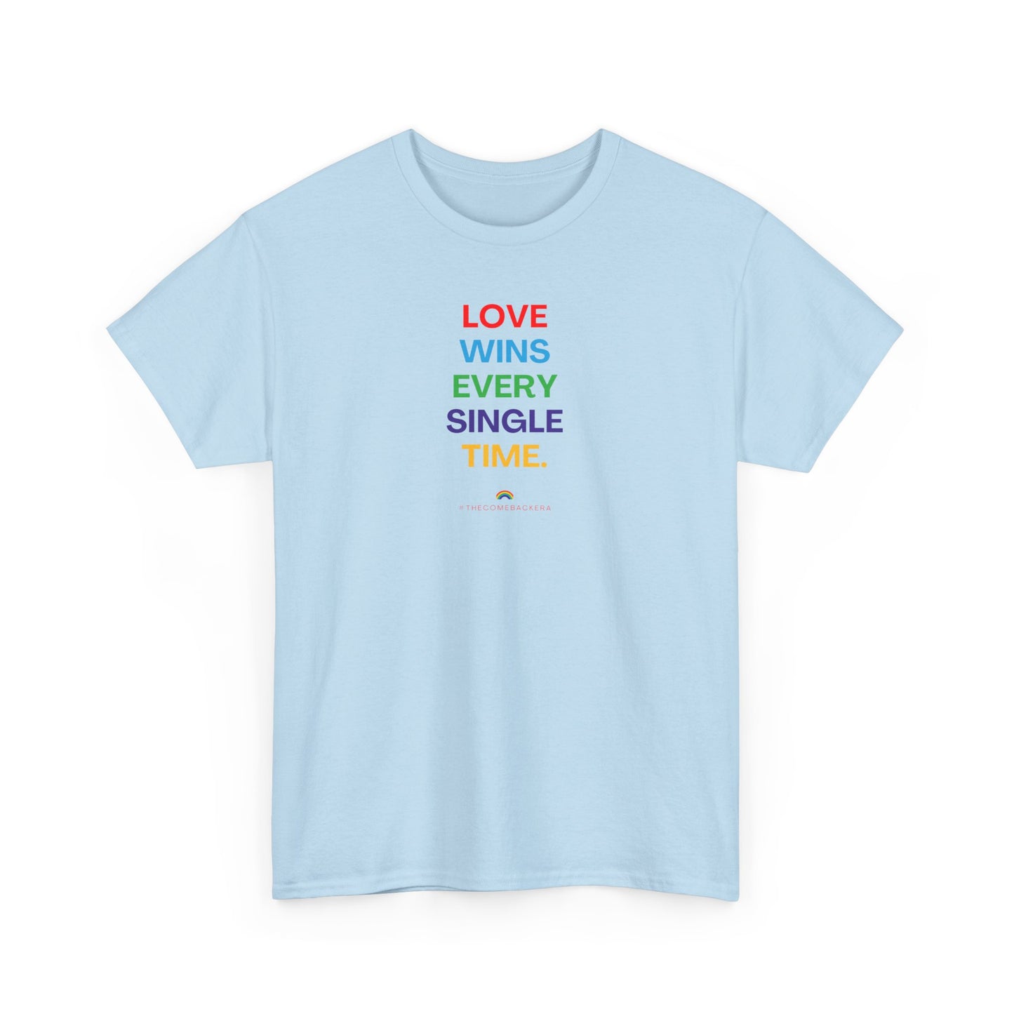 UK Love Wins Unisex Heavy Cotton Tee - Inspirational T-Shirt, Affirmation Top, Pride Shirt, Gift for Friends, Everyday Wear