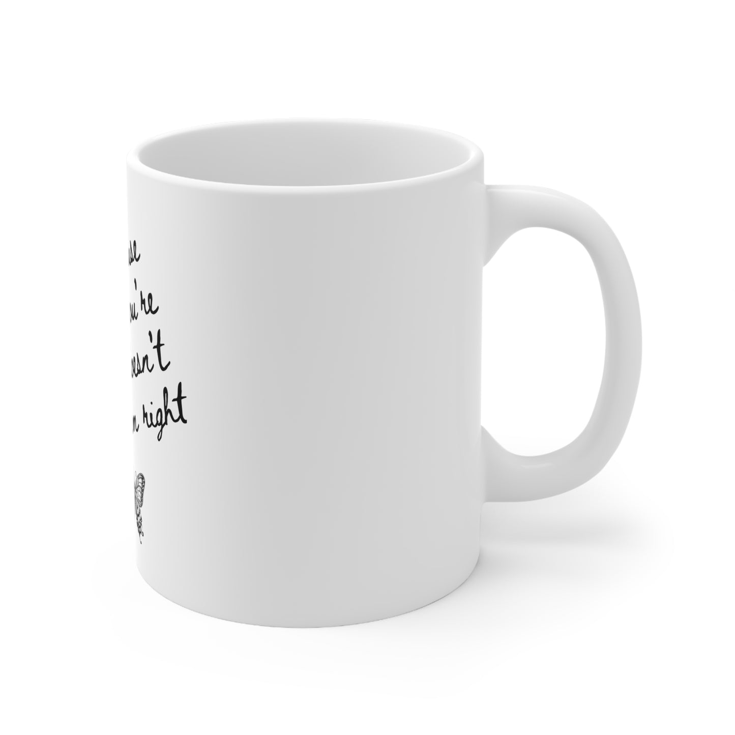 UK Inspirational Coffee Mug, Gift for Friends, Motivational Quote, Butterfly Design, Home Decor, Coffee Lover Gift