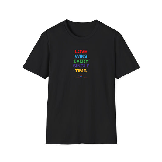 US Unisex Love Wins T-Shirt, Pride Apparel, LGBTQ+ Support Shirt, Casual Everyday Wear, Gift for Allies and Friends
