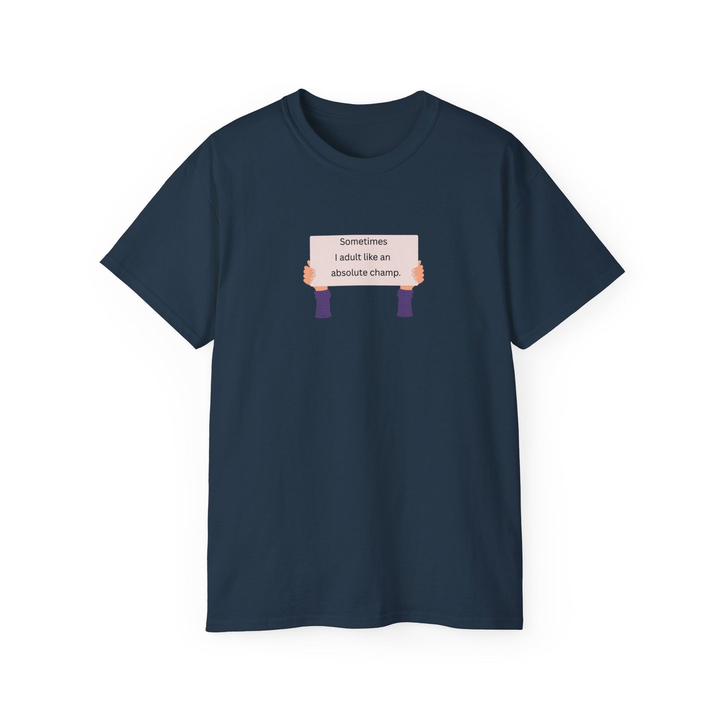 US Adulting Champ Unisex Tee, Funny T-Shirt for Adults, Gift for Friends, Casual Wear, Humor Shirt, Everyday Laughs