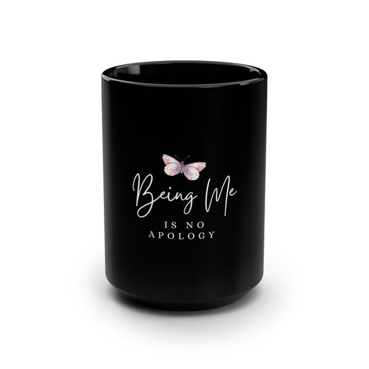 UK Being Me Black Mug, 15oz