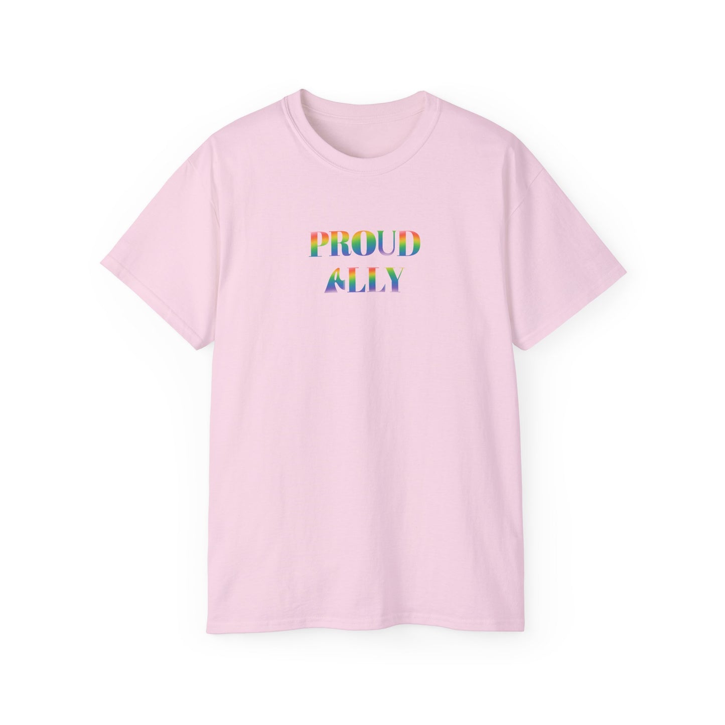 US Proud Ally T-Shirt, LGBTQ+ Pride Tee, Unisex Cotton Shirt, Supportive Apparel, Gift for Allies, Rainbow Design
