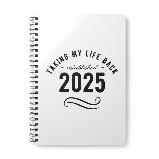 UK Inspirational A5 Wirobound Notebook | Journaling, Daily Planner, Goal Tracker, Gift for Students, 2025 Design