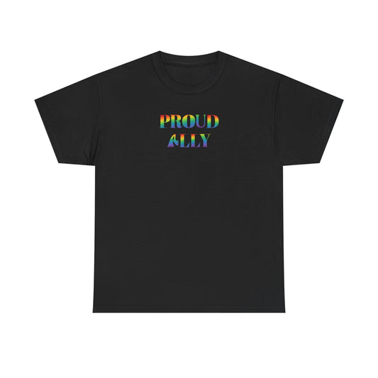 UK Proud Ally Rainbow Tee, Unisex Cotton T-Shirt for Pride Month, LGBTQ+ Support, Comfortable Casual Wear, Gifts for Allies