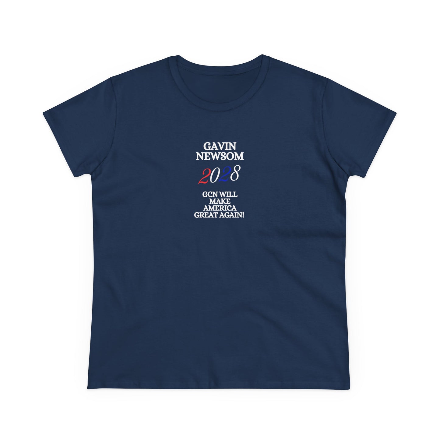 US Gavin Newsom 2028 Women's Cotton Tee - Political Statement Shirt, Classic Casual Top, Election Merch, Gift for Activists, Daily Wear