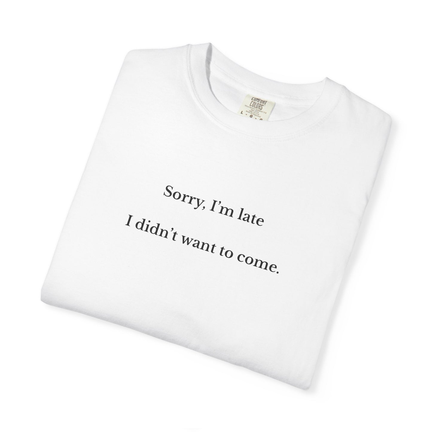 US Funny Late Arrival T-Shirt, Humorous Graphic Tee, Gift for Friends, Casual Wear, Comfort Shirt for Everyday Use