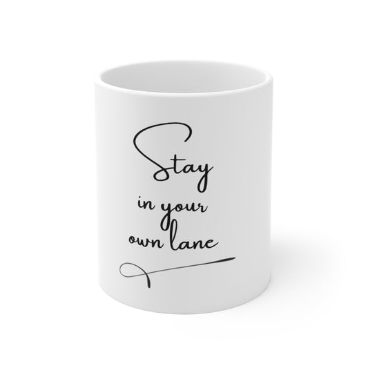 UK Stay in Your Own Lane Mug | Motivational Coffee Mug | Gift for Friends | Office Desk Decor | Inspirational Drinkware | Self-Care Reminder