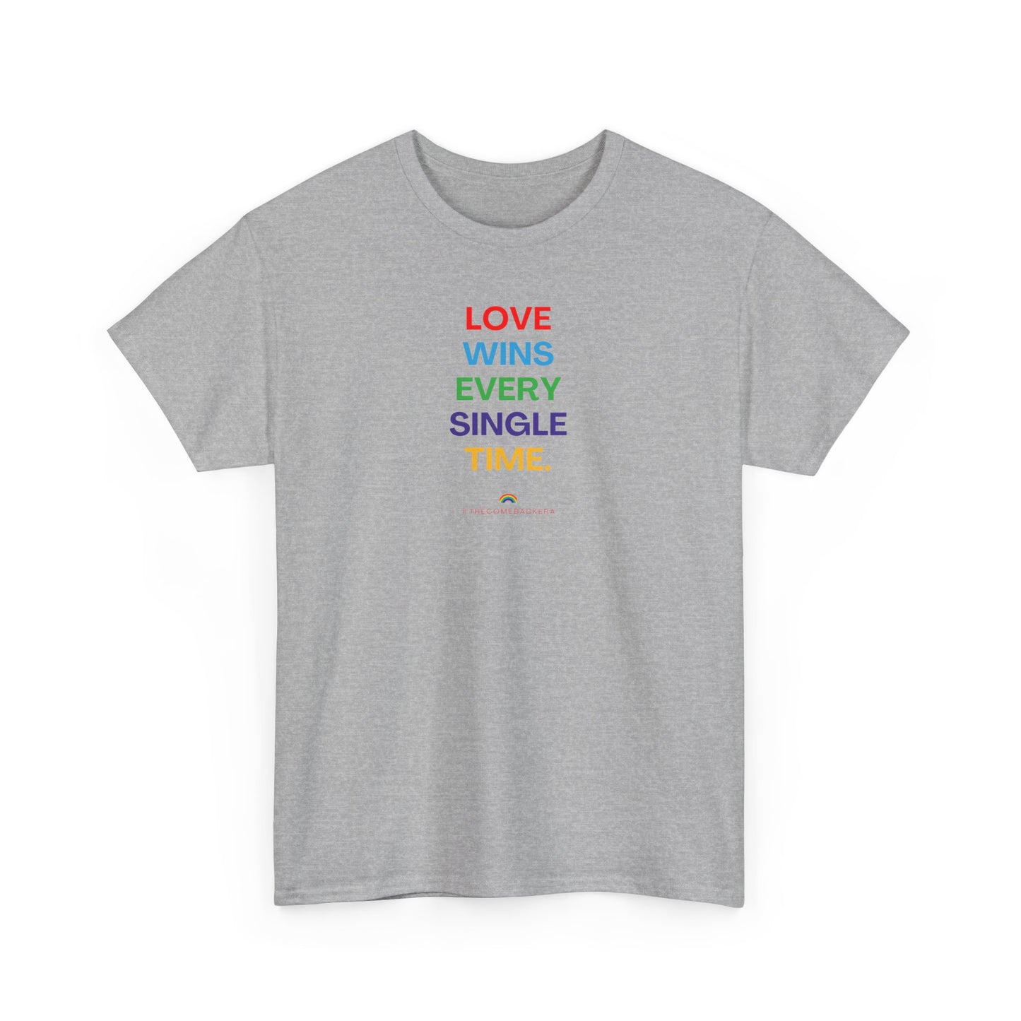 UK Love Wins Unisex Heavy Cotton Tee - Inspirational T-Shirt, Affirmation Top, Pride Shirt, Gift for Friends, Everyday Wear