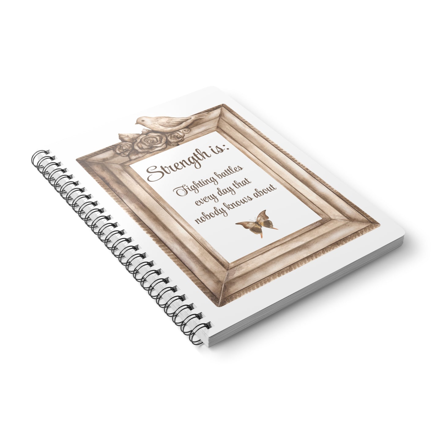UK Inspirational Strength Journal, A5 Wirobound Notebook for Self-Reflection, Gift for Students, Mindfulness, Gratitude, Daily Inspiration