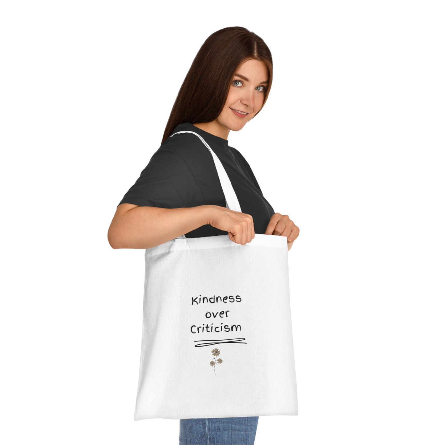 UK Kindness Over Criticism Tote Bag | Reusable Canvas Shopping Bag, Eco-Friendly Tote, Gift for Friends, Motivational Bag, Everyday Carry