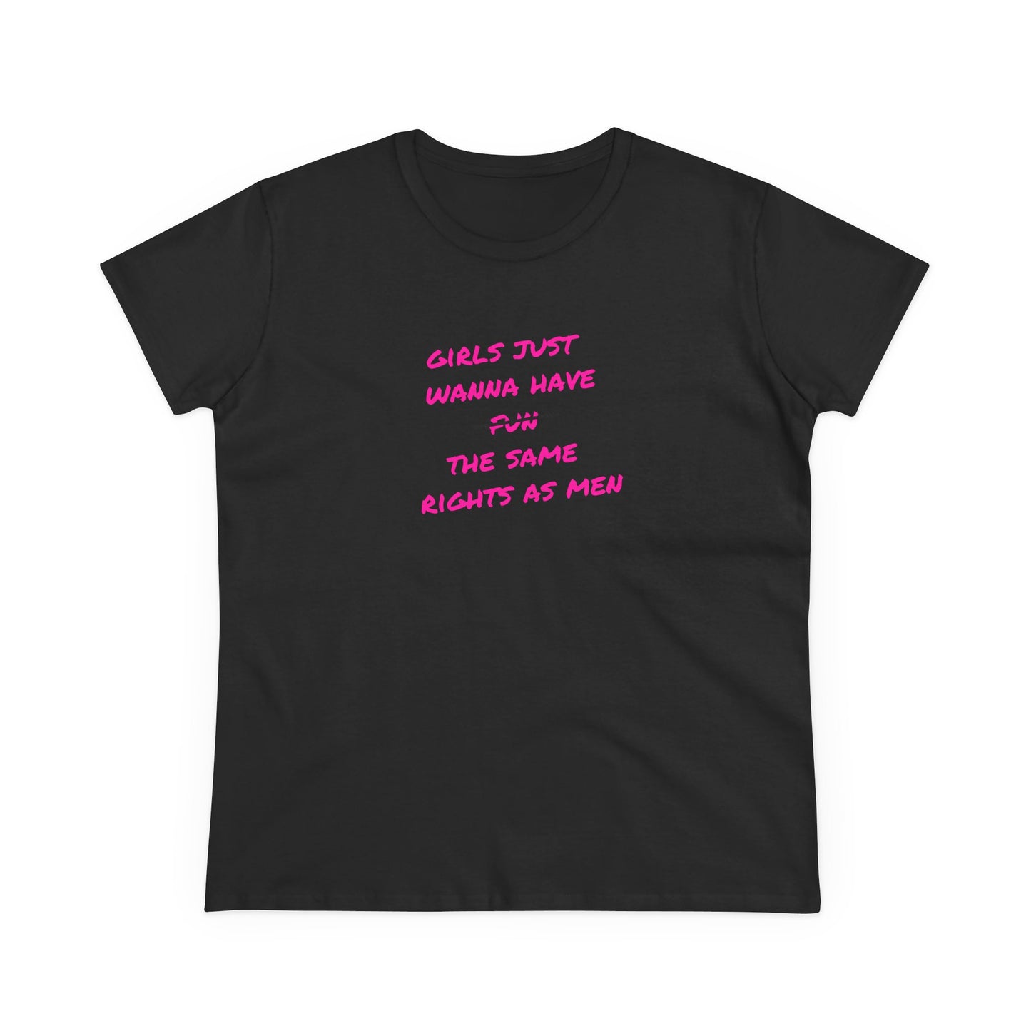 US women’s rights Cotton Tee - 'Girls Just Wanna Have Fun The Same Rights As Men'