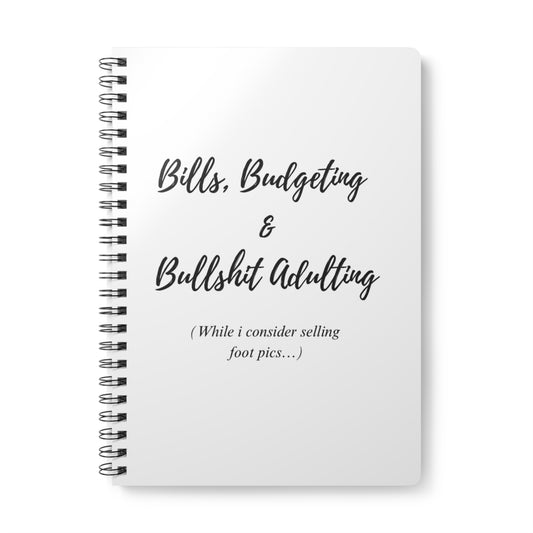 UK Bills & Budgeting Wirobound Notebook: Perfect for Adulting, Journaling, Gift for Students, Organizer, Financial Planner