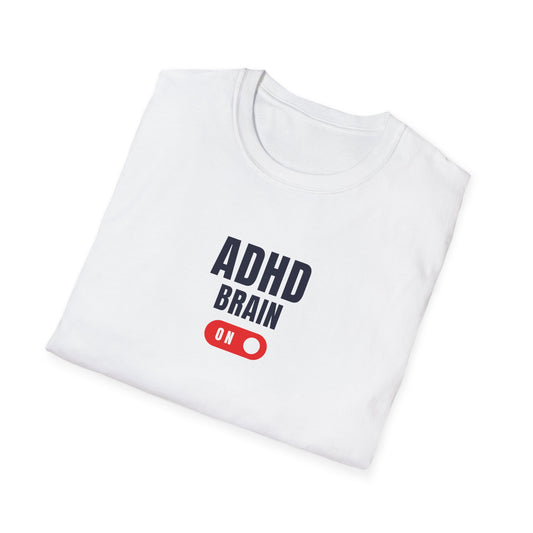 UK ADHD Brain On Unisex T-Shirt, Funny Mental Health Tee, Gift for ADHD Awareness, Casual Wear, Unique Student Shirt