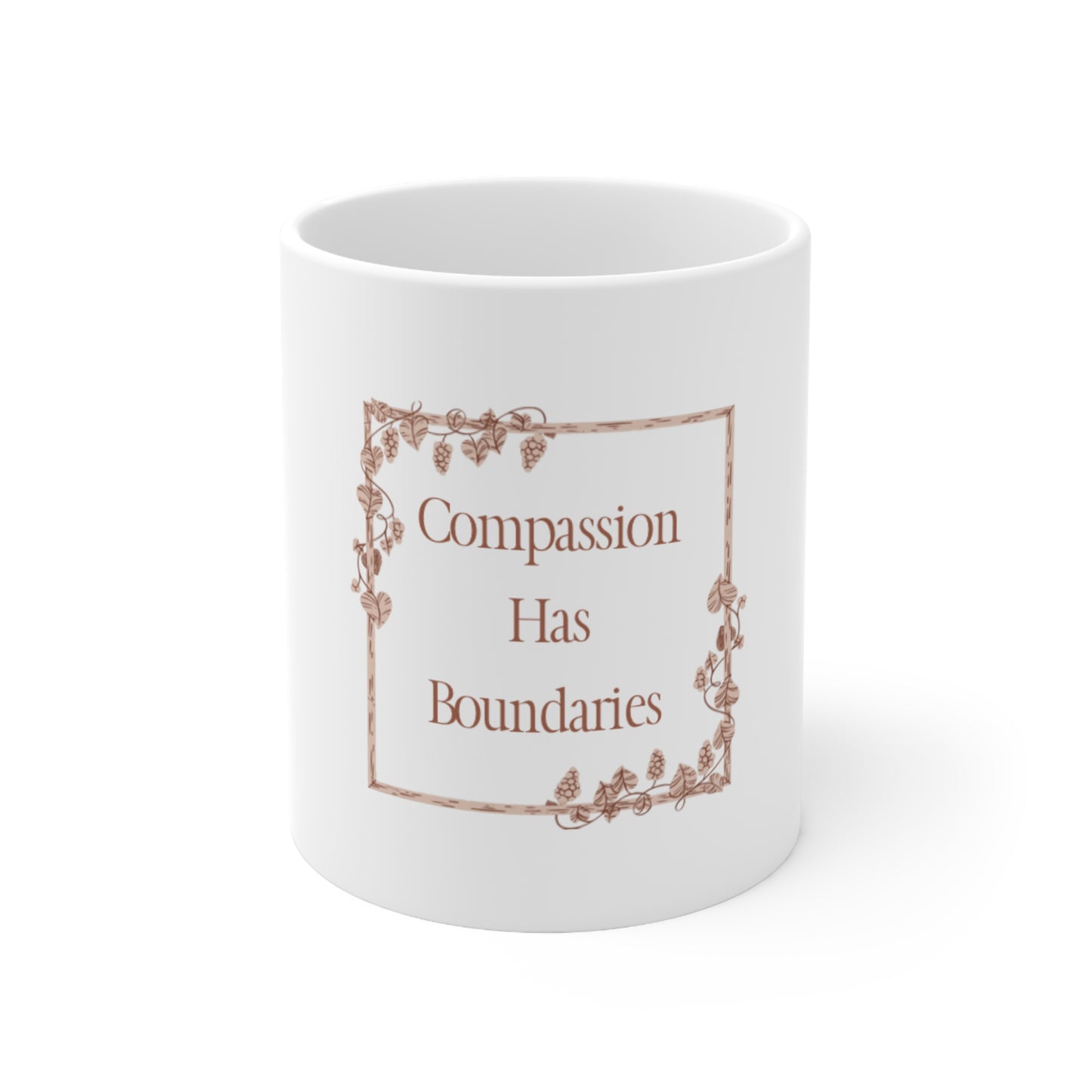 UK Ceramic Coffee Cups - Compassion Has Boundaries, Gift for Coffee Lovers, Inspirational Mug, Home Decor, Unique Present