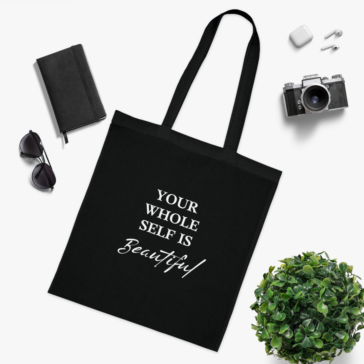 UK Your Whole Self Is Beautiful Tote Bag, Eco-Friendly Grocery Bag, Inspirational Gift, Reusable Shopping Tote, Everyday Carryall