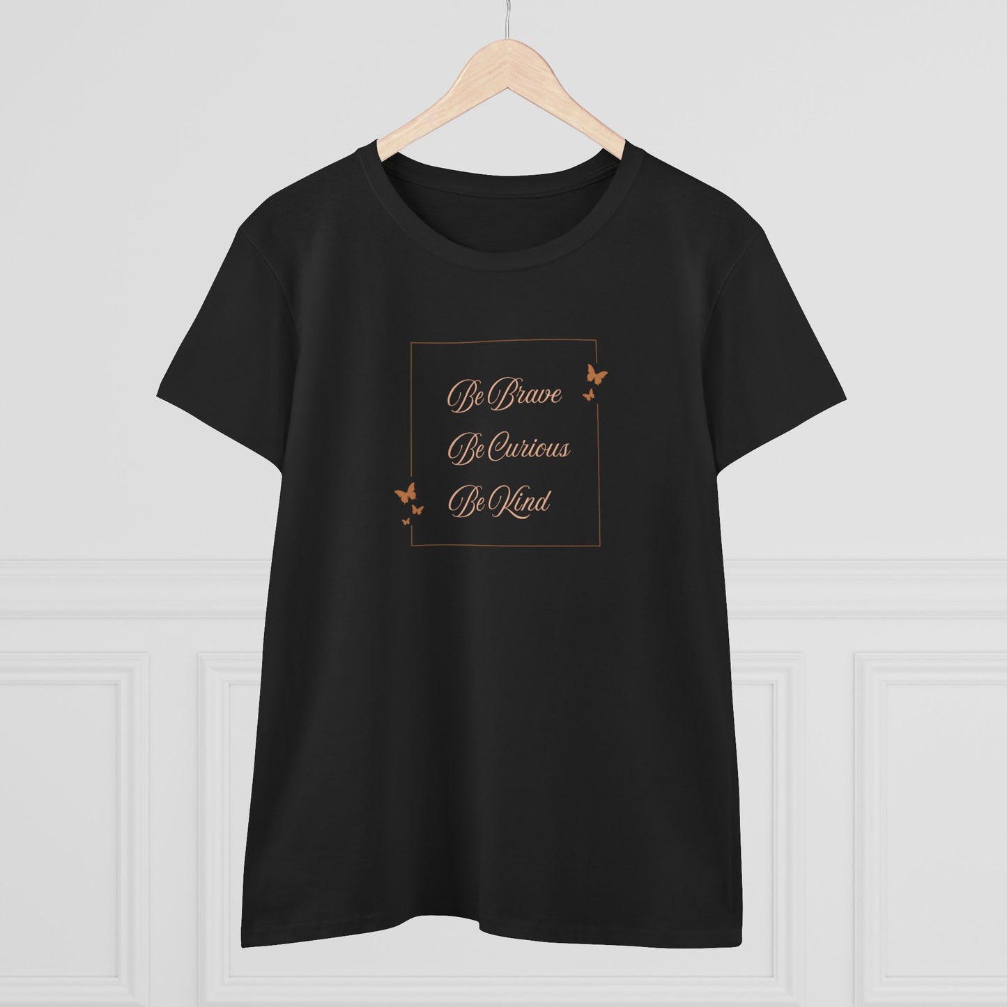 US Brave Cotton Tee - Be Brave, Be Curious, Be Kind, Inspirational T-Shirt, Women's Motivational Top, Gift for Her, Positive [...]