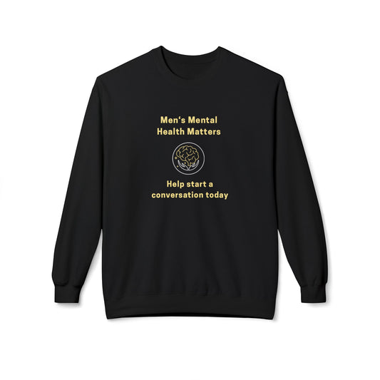 UK Men's Mental Health Matters Sweatshirt - Unisex Fleece Crewneck, Awareness Apparel, Empowerment Gift, Conversation Starter, Comfort Wear