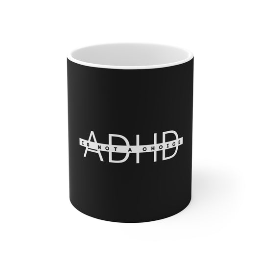 UK ADHD Awareness Mug | Support Mental Health Gift, Coffee Cup, Inspirational Drinkware, Black & White Design, Unique Present