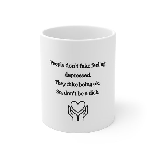 UK Ceramic Coffee Mug with Motivational Quote, Depression Awareness Cup, Self-Care Gift, Coffee Lover Mug, 11oz and 15oz Sizes
