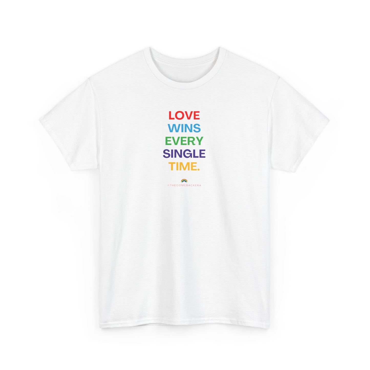 UK Love Wins Unisex Heavy Cotton Tee - Inspirational T-Shirt, Affirmation Top, Pride Shirt, Gift for Friends, Everyday Wear