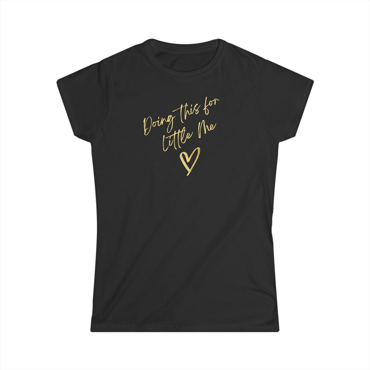 UK Empowering Women's Softstyle Tee - 'Doing This for Little Me' Shirt, Motivational Gift, Casual Wear, Self-Care Tee, Inspirational Apparel