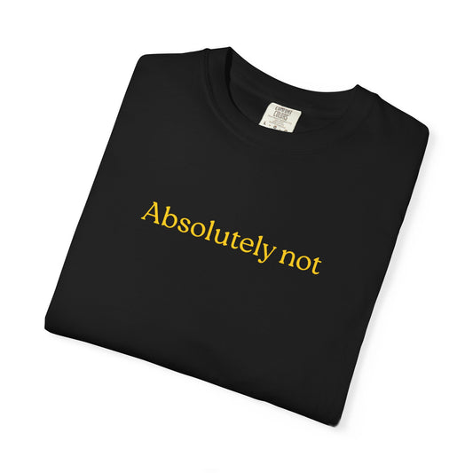 US Absolutely Not Unisex Garment-Dyed T-Shirt, Casual Outfit, Humor Tee, Everyday Wear, Gift for Friends, Funny Statement Shirt
