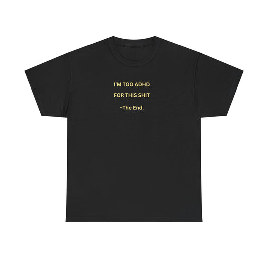 UK ADHD Humor Unisex Tee, Funny Cotton Shirt, Gift for ADHD Awareness, Casual Daily Wear, Birthday Gift, Self-Care Tee